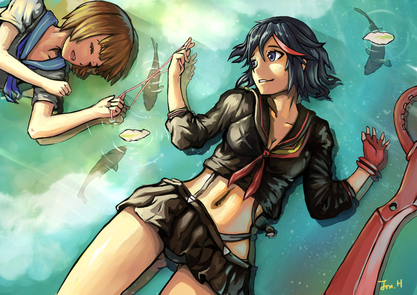 matoi ryuuko and mankanshoku mako (kill la kill) drawn by jonathan_h