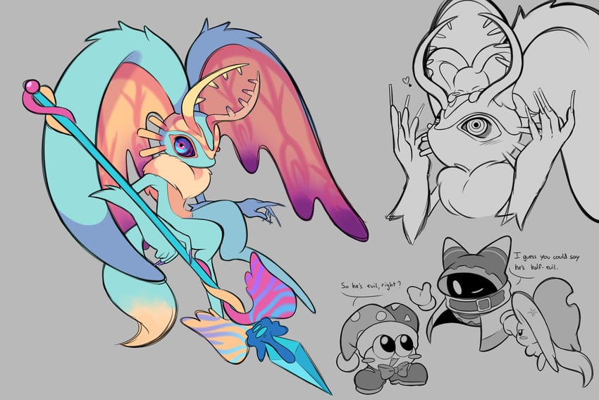 magolor, marx, elfilin, and fecto elfilis (kirby and 1 more) drawn by fafameow