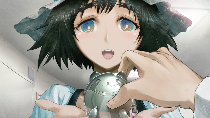 okabe rintarou, shiina mayuri, and upa (steins;gate) drawn by huke