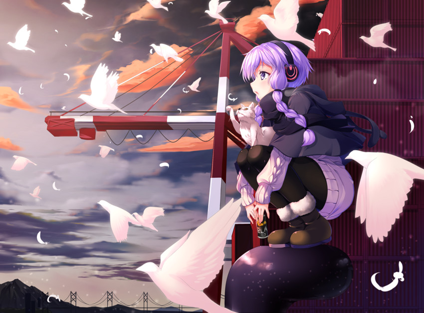 yuzuki yukari (vocaloid and 1 more) drawn by fujino_(yoshi9798174)