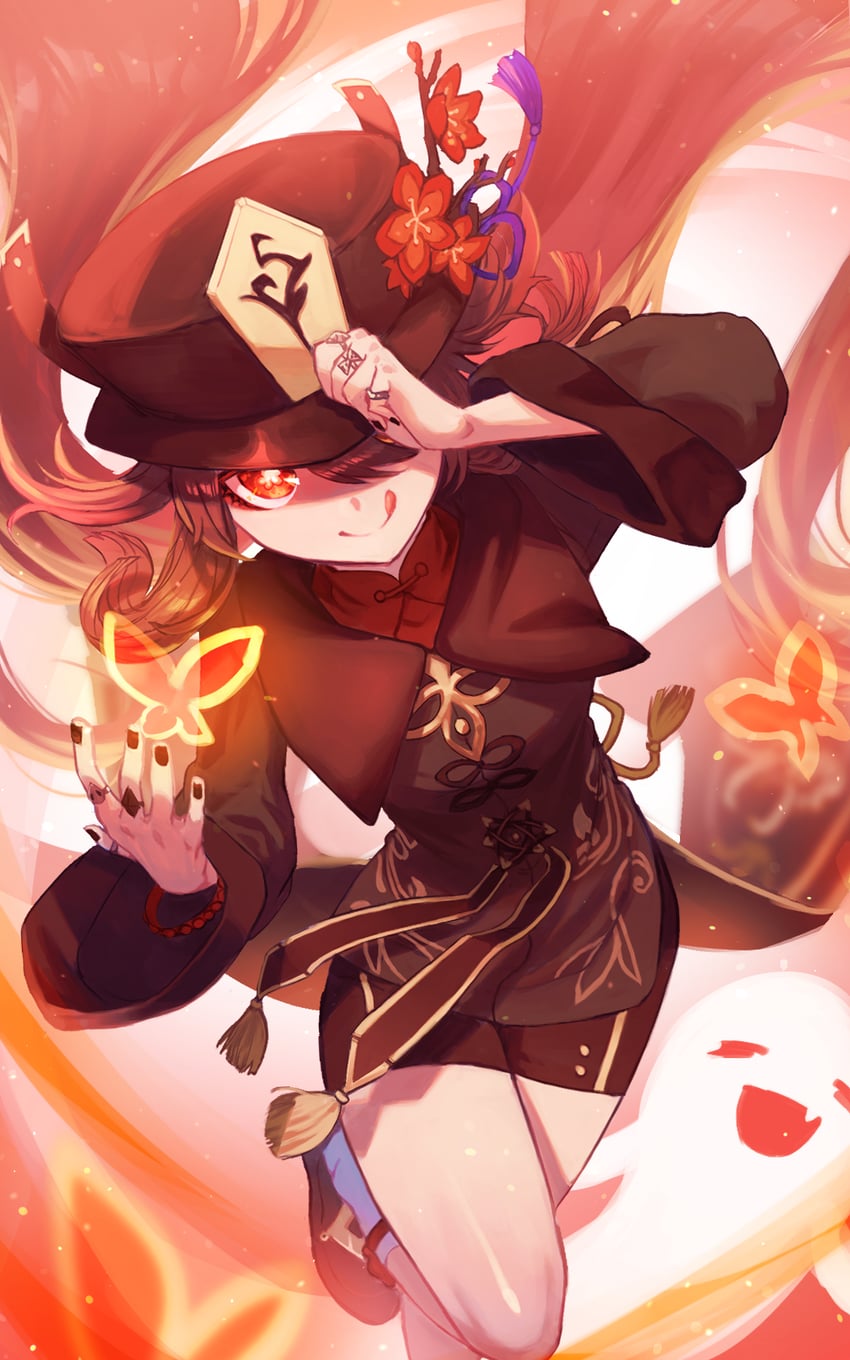 hu tao and boo tao (genshin impact) drawn by irota