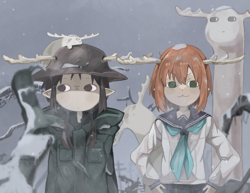 chito, shikanoko noko, and nuko (shoujo shuumatsu ryokou and 1 more) drawn by naaga_sonomono