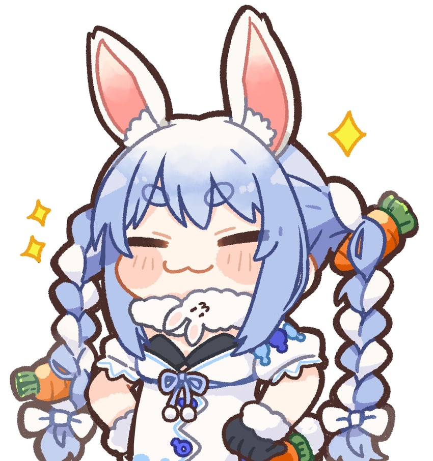 usada pekora and don-chan (hololive) drawn by same_anko