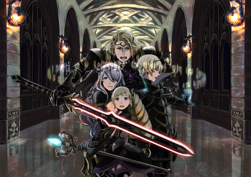 camilla, elise, leo, and xander (fire emblem and 1 more) drawn by carlmary