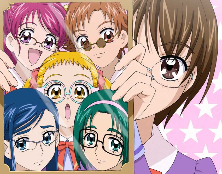 yumehara nozomi, minazuki karen, kasugano urara, akimoto komachi, natsuki rin, and 1 more (precure and 1 more) drawn by natsuhina
