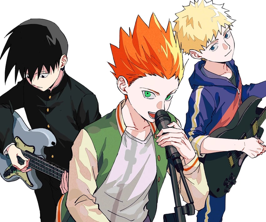 kageyama ritsu, hanazawa teruki, and suzuki shou (mob psycho 100) drawn by ako_(eanaaati1)