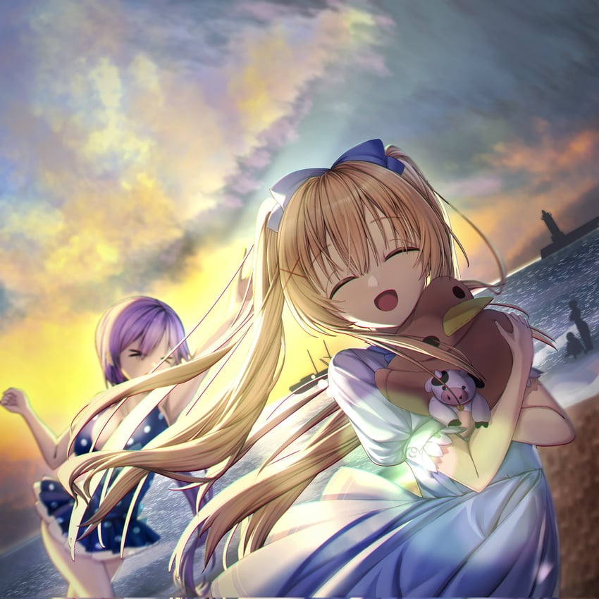 tsumugi wenders and mizuori shizuku (summer pockets) drawn by hatsupainting