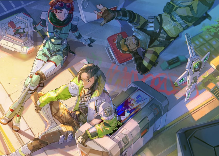 crypto, mirage, revenant, horizon, classic revenant, and 1 more (apex legends) drawn by thundergotch