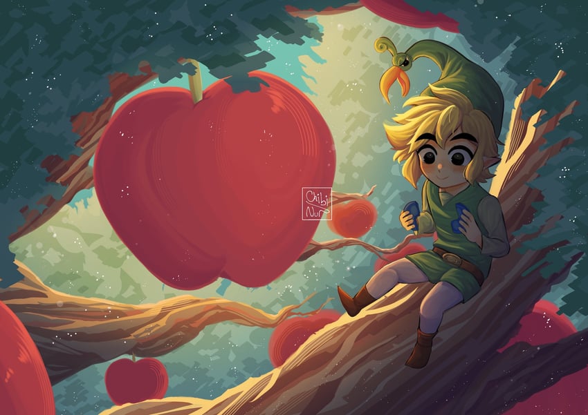 link, toon link, and ezlo (the legend of zelda and 1 more) drawn by chibi_nur