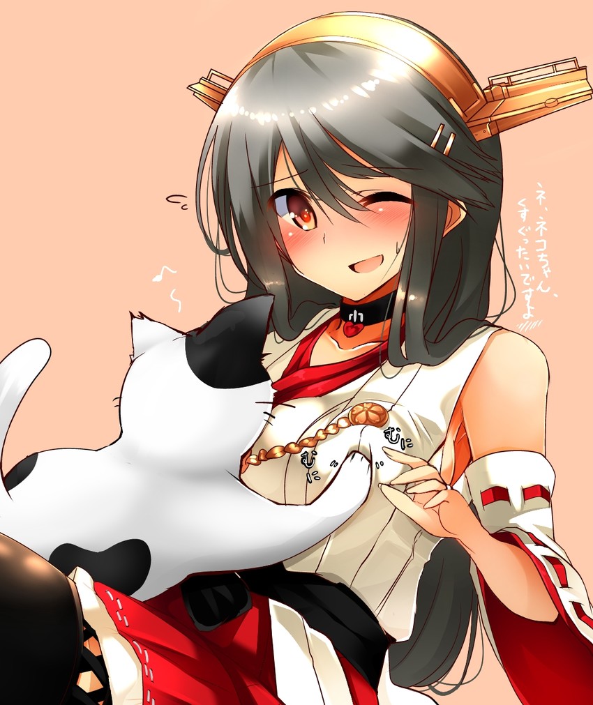 haruna and batsubyou (kantai collection) drawn by tsukui_kachou