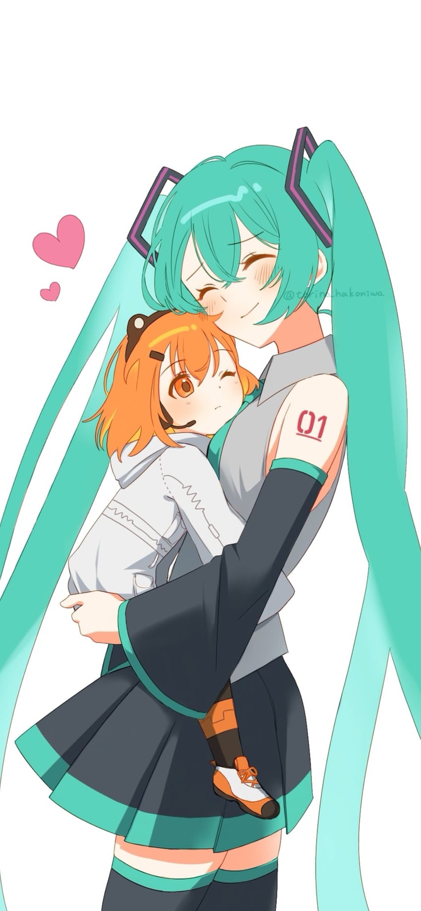 hatsune miku and adachi rei (vocaloid and 2 more) drawn by amau_totori