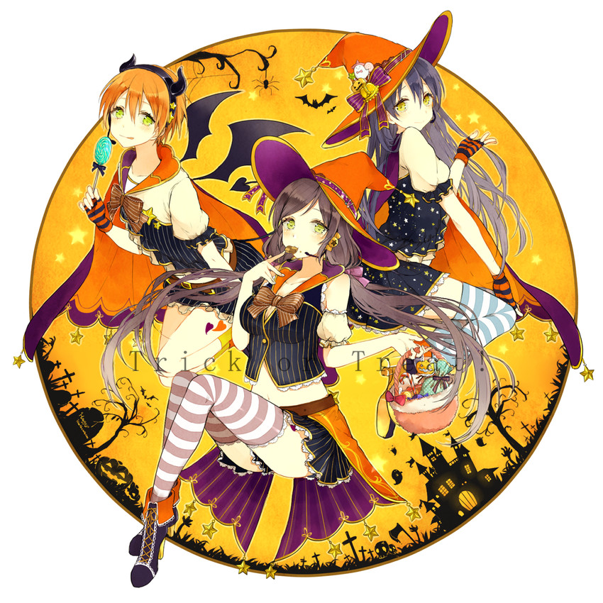 tojo nozomi, sonoda umi, and hoshizora rin (love live! and 1 more) drawn by akakura