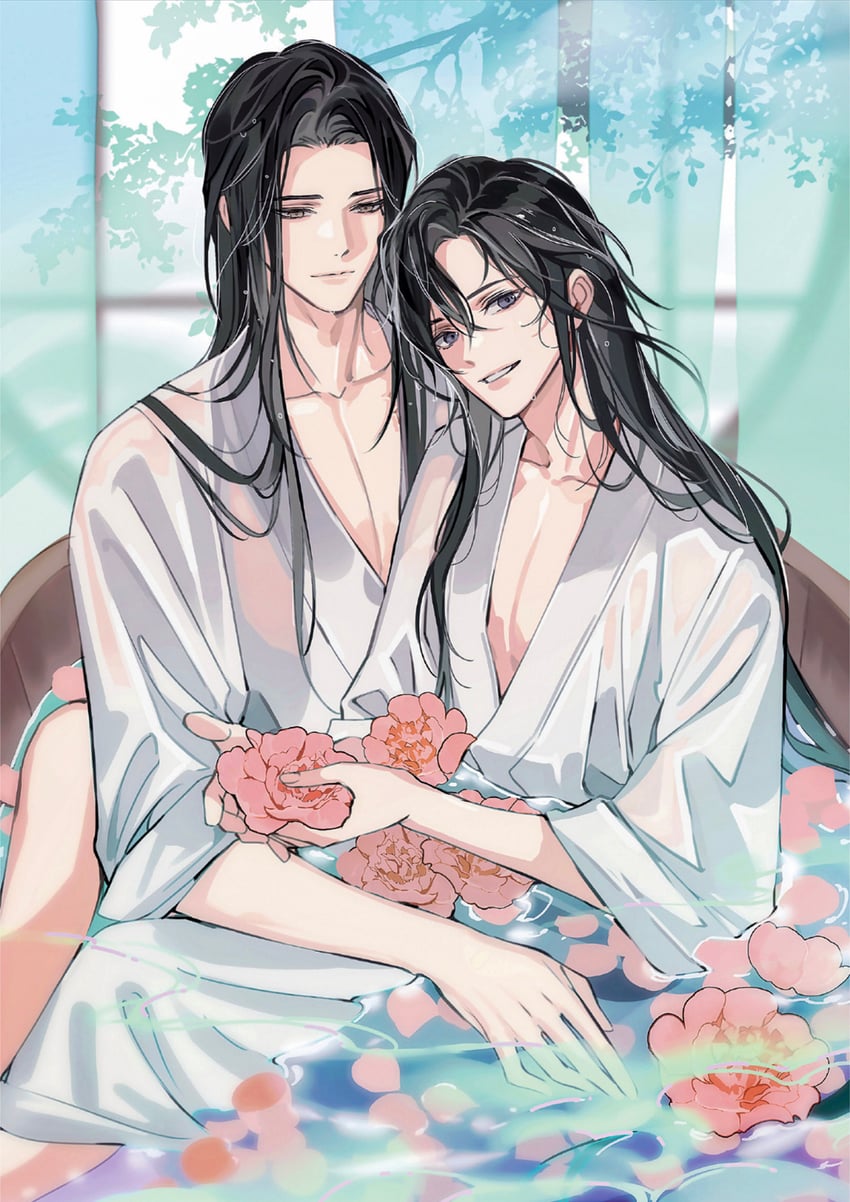 wei wuxian and lan wangji (modao zushi) drawn by gearous