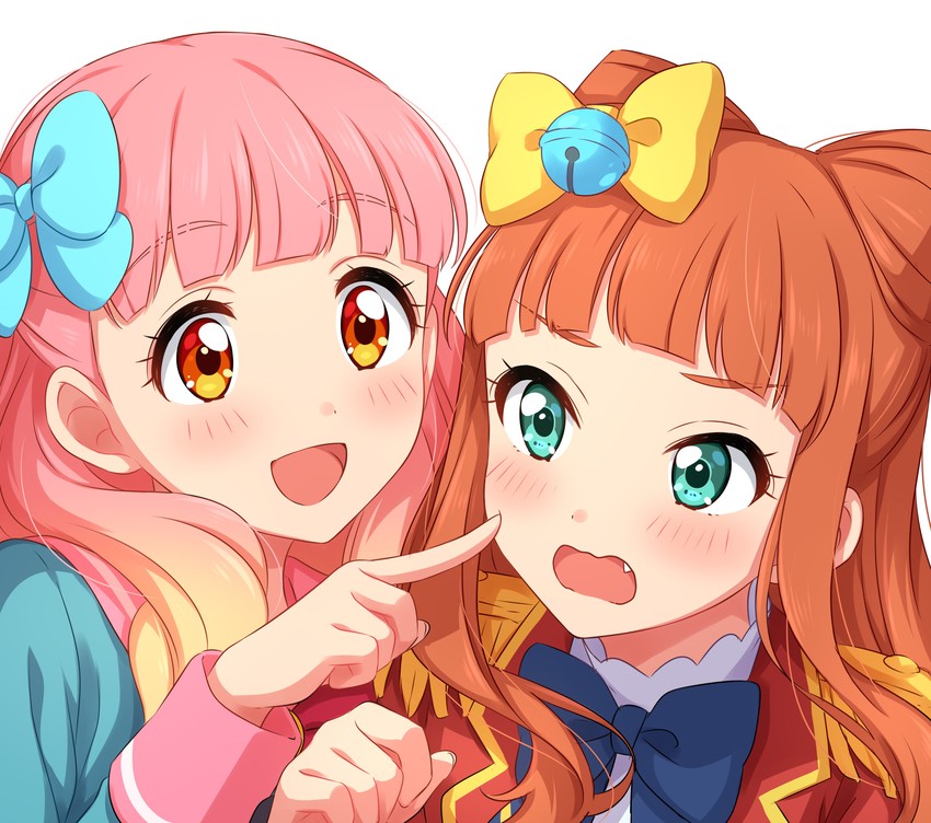 yuki aine and saotome ako (aikatsu! and 3 more) drawn by sekina