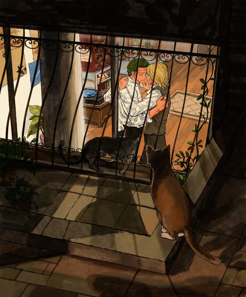 roronoa zoro and sanji (one piece) drawn by feleven