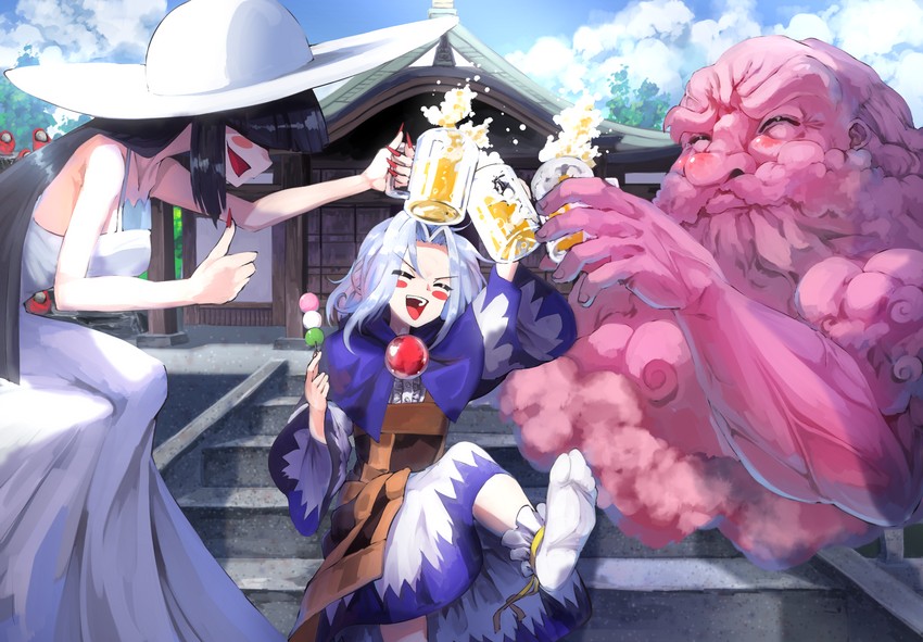 kumoi ichirin, unzan, and hasshaku-sama (touhou and 1 more) drawn by sunnysideup