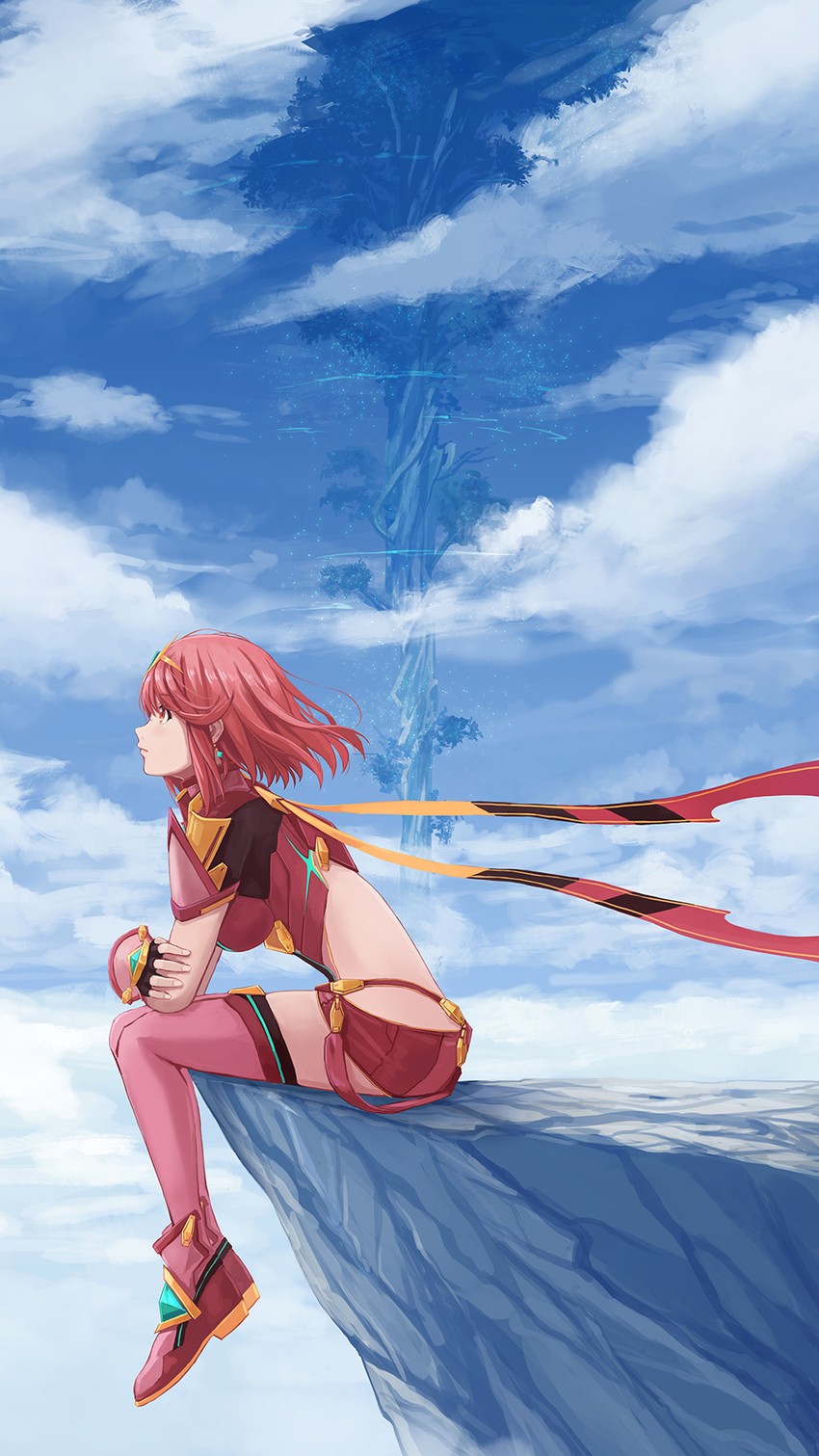 pyra (xenoblade chronicles and 1 more) drawn by redpoke