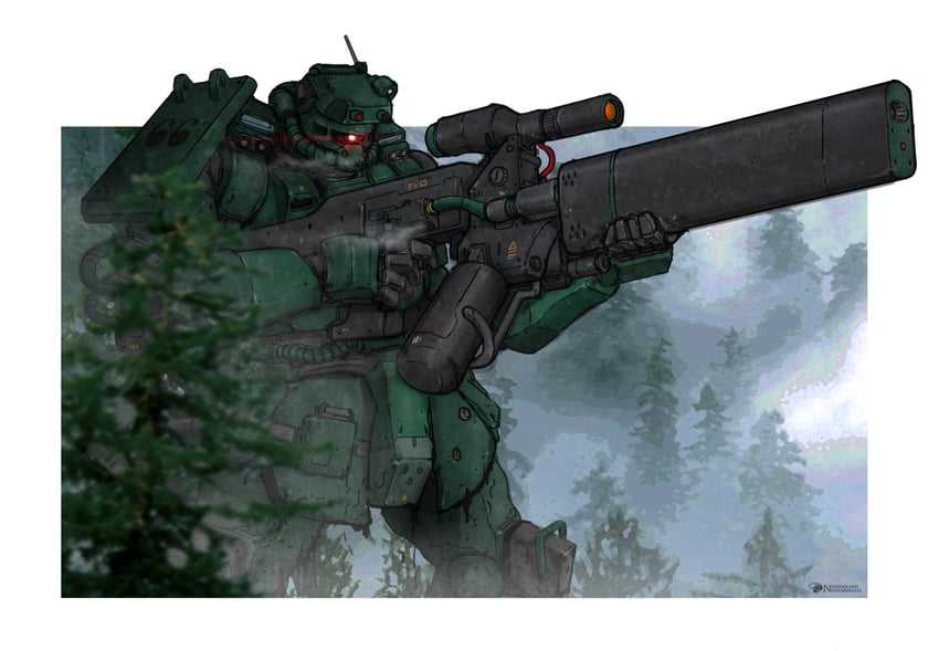 zaku (original and 2 more) drawn by nomansnodead