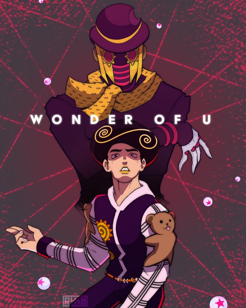 tooru and wonder of u (jojo no kimyou na bouken and 1 more) drawn by ryrycosmos