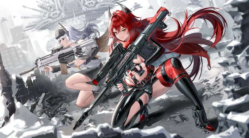 red hood, snow white, and land eater (goddess of victory: nikke) drawn by silence_girl