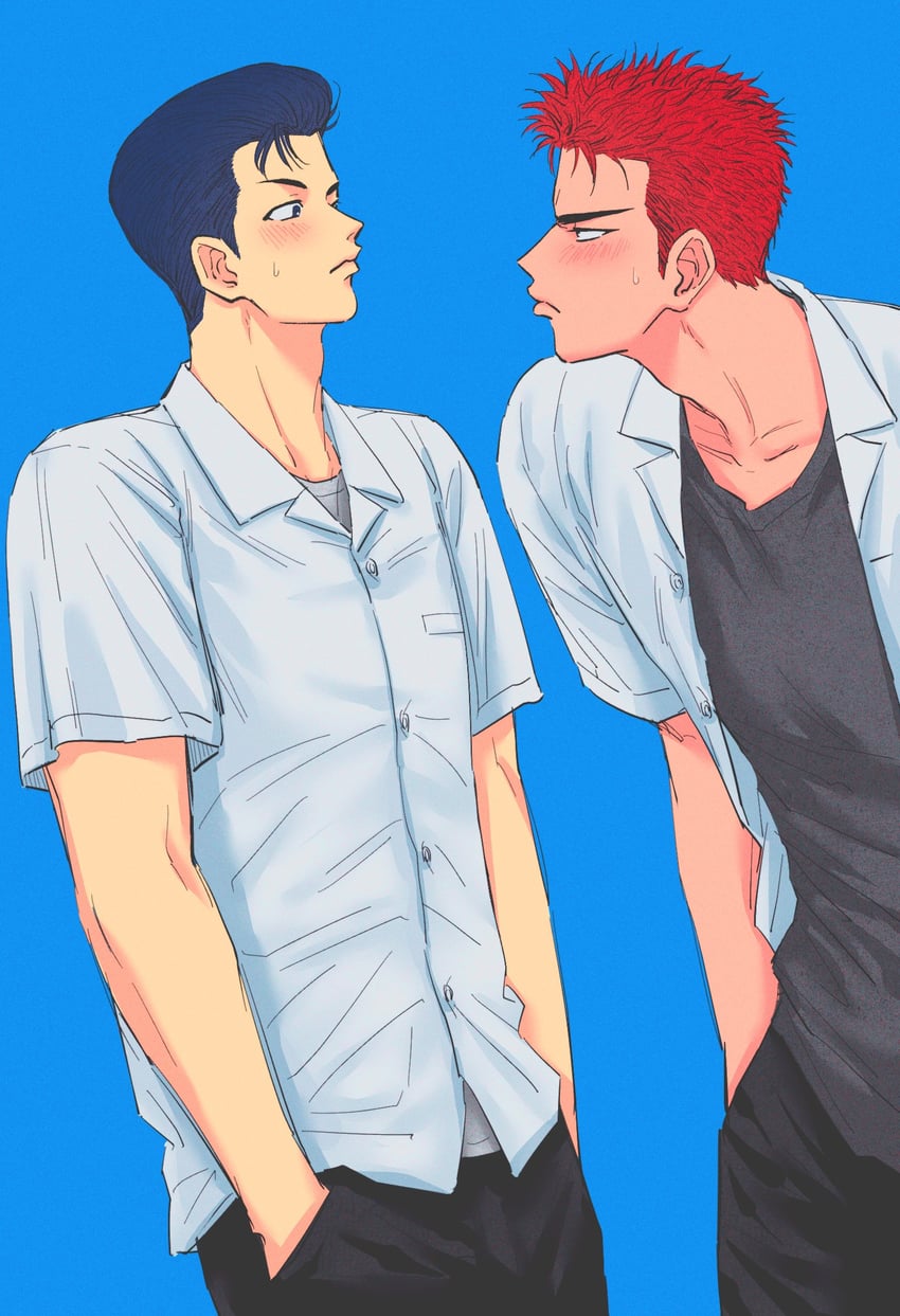 sakuragi hanamichi and mito youhei (slam dunk) drawn by court_oven