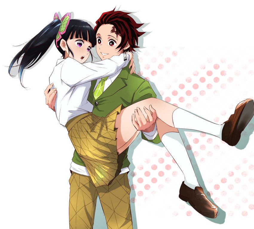 kamado tanjirou and tsuyuri kanao (kimetsu no yaiba and 1 more) drawn by san_mon