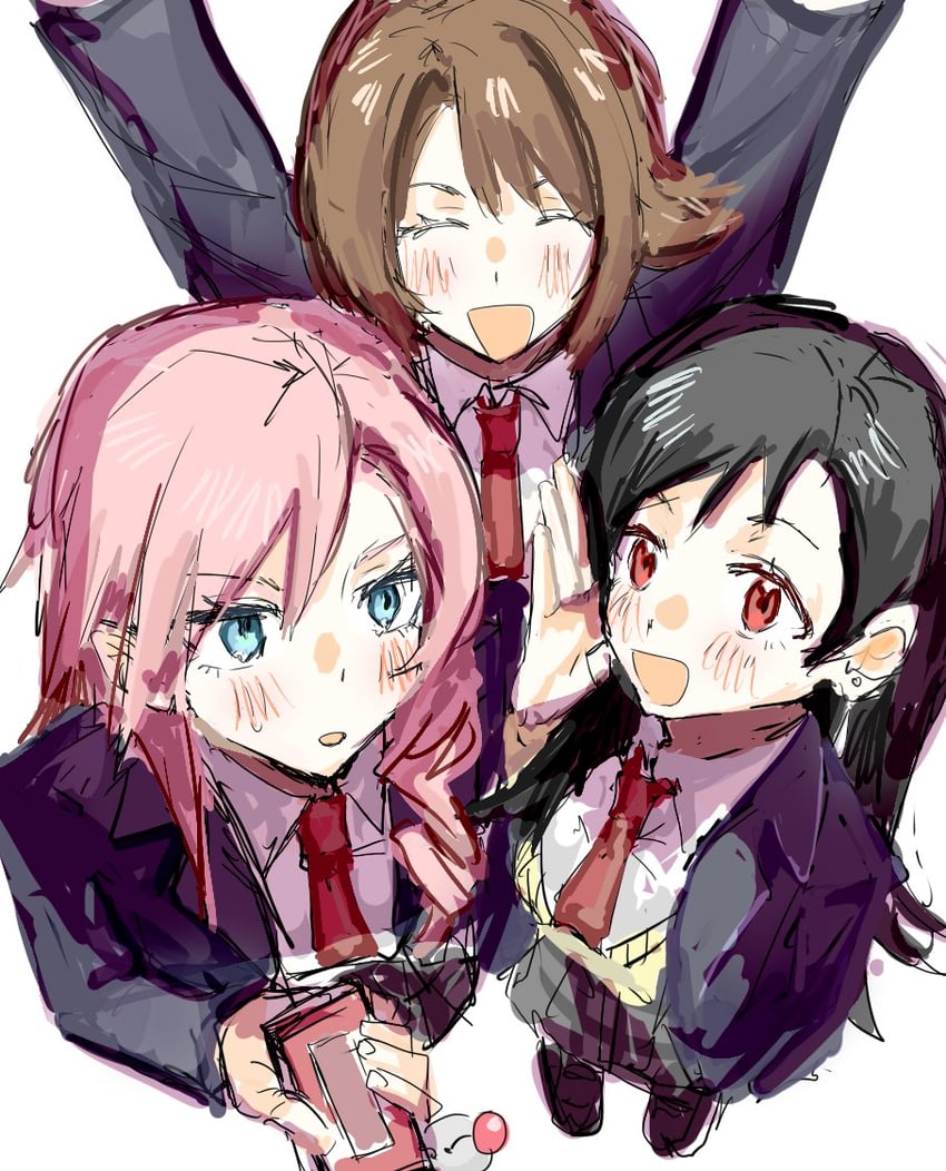 tifa lockhart, moogle, yuna, and lightning farron (final fantasy and 3 more) drawn by shen_0012