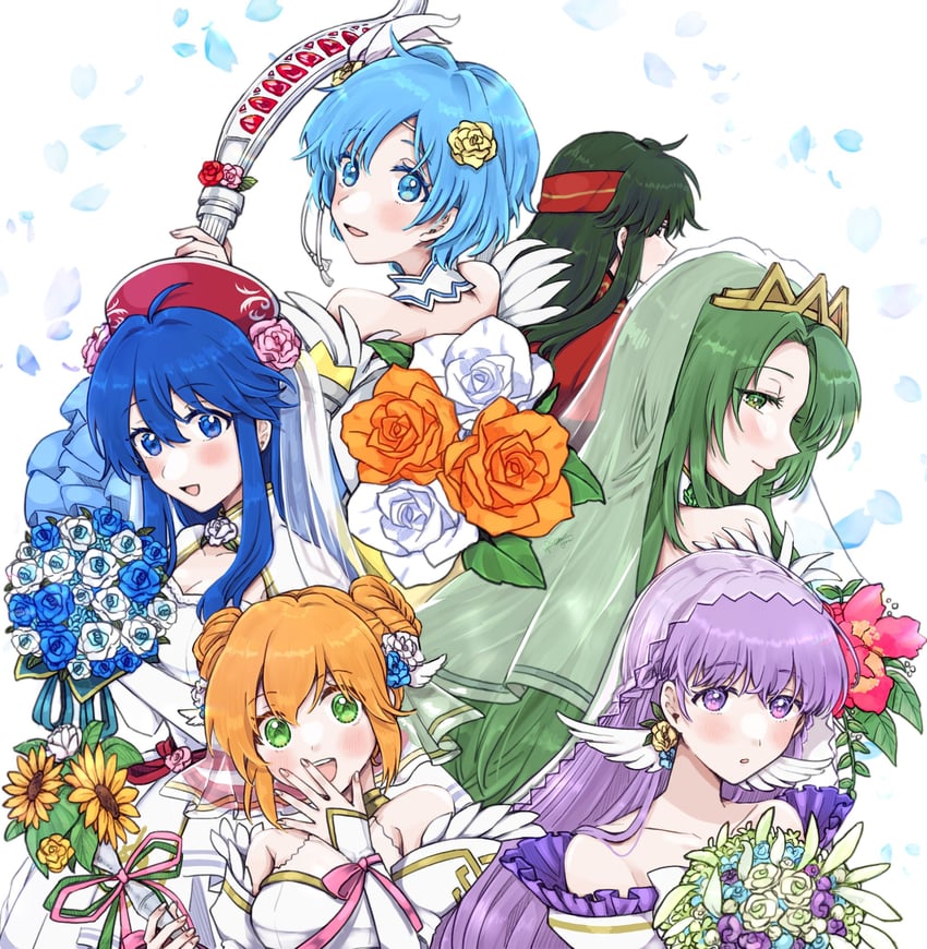 sue, lilina, cecilia, larum, shanna, and 1 more (fire emblem and 2 more) drawn by misato_hao