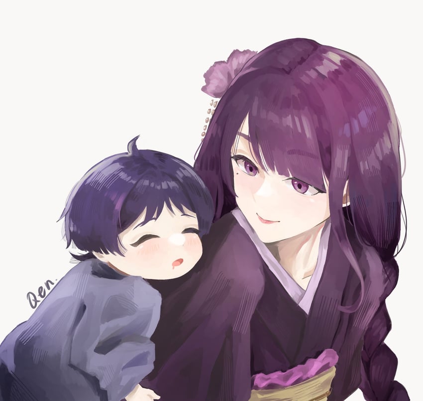 raiden shogun and scaramouche (genshin impact) drawn by qyu_enn