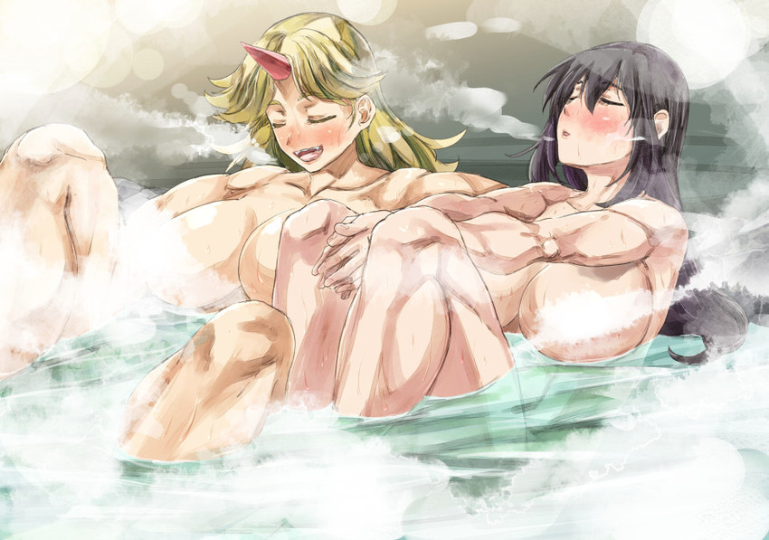 hoshiguma yuugi and sendai hakurei no miko (touhou and 1 more) drawn by yohane