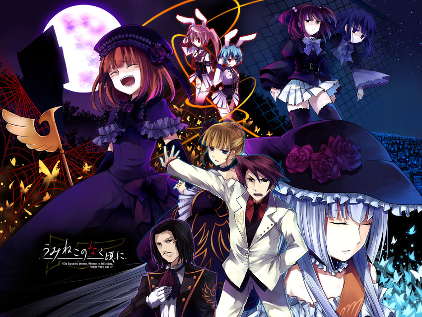 beatrice, ushiromiya battler, ushiromiya ange, frederica bernkastel, eva beatrice, and 4 more (umineko no naku koro ni and 1 more) drawn by suzushiro_kurumi