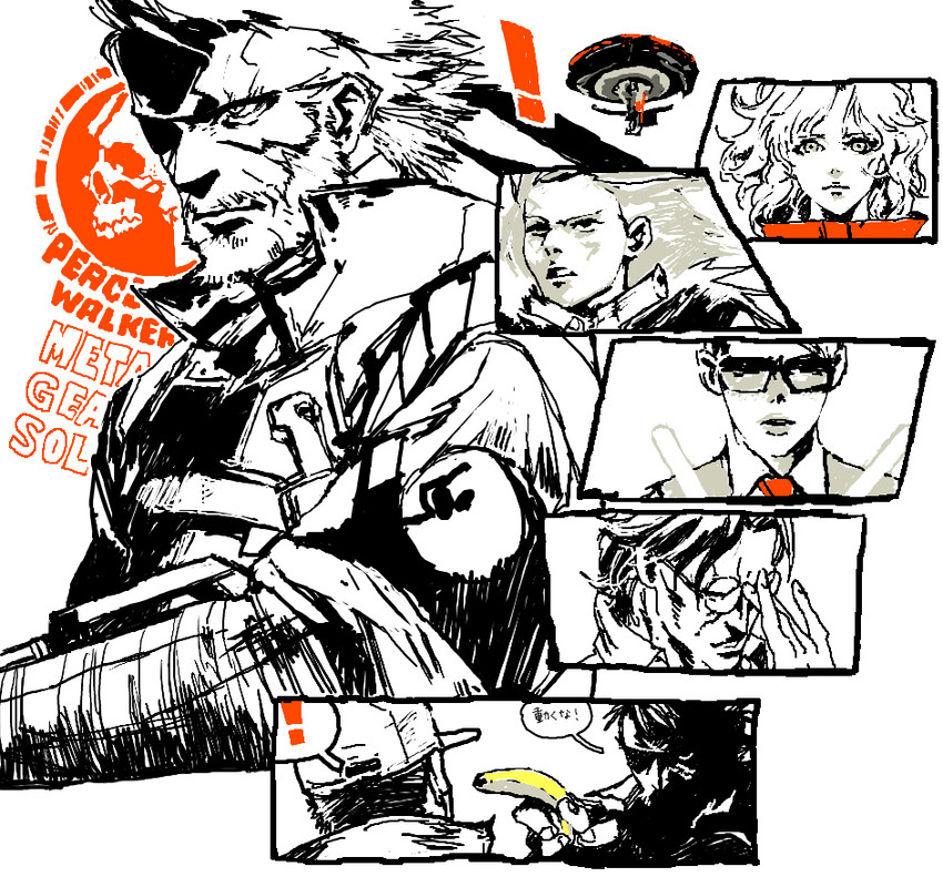 big boss, naked snake, paz ortega andrade, strangelove, amanda valenciano libre, and 1 more (metal gear and 1 more) drawn by kanada_(canter)
