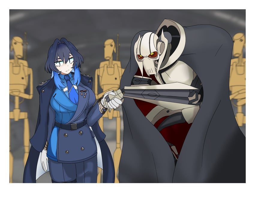ouro kronii, general grievous, and b1 battle droid (hololive and 2 more) drawn by themastersos