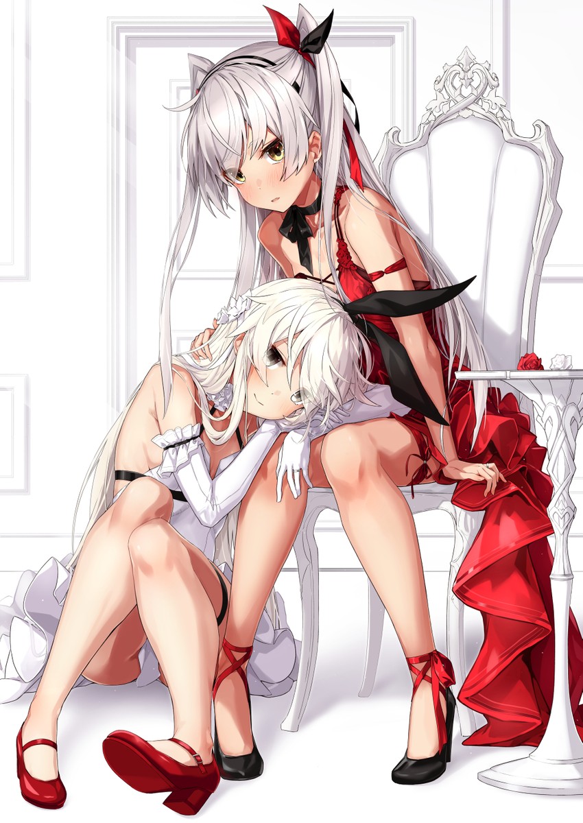 shimakaze and amatsukaze (kantai collection) drawn by takanashi_kei_(hitsujikan)