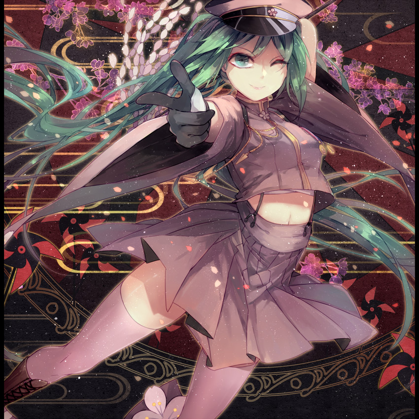 hatsune miku (vocaloid and 1 more) drawn by lyodi