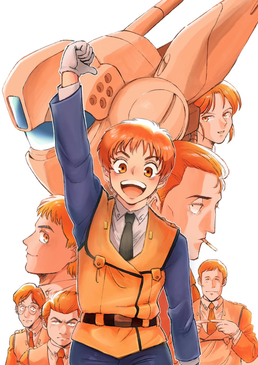 izumi noa, alphonse, gotou kiichi, oota isao, yamazaki hiromi, and 2 more (kidou keisatsu patlabor) drawn by nyuimaru