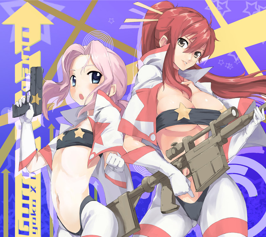 yoko littner, darry adai, and space yoko (tengen toppa gurren lagann) drawn by u_(the_unko)