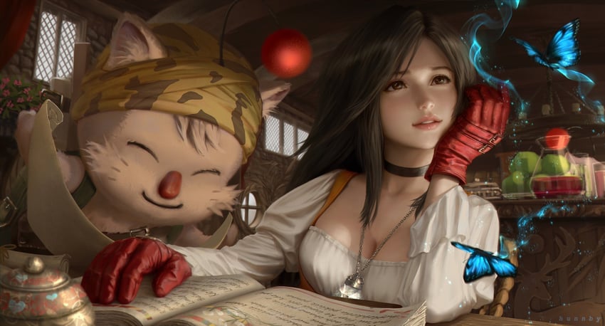 moogle, garnet til alexandros xvii, and stiltzkin (final fantasy and 1 more) drawn by honeybunny-art