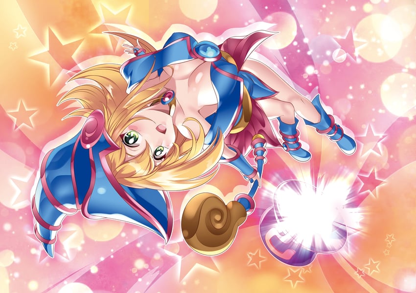 dark magician girl and magical hats (yu-gi-oh!) drawn by pinko_(pinkuroao)