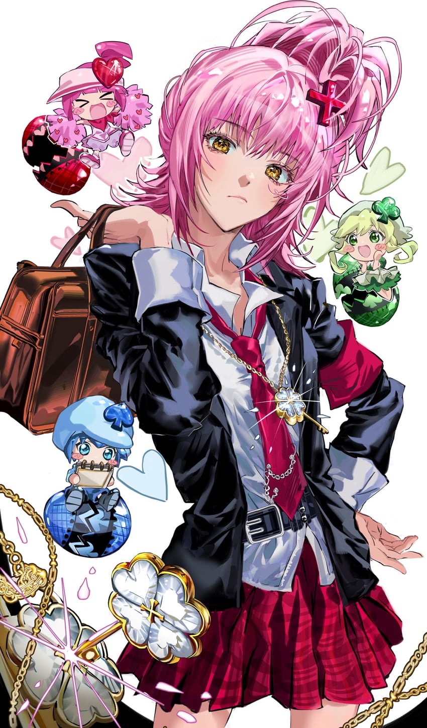 hinamori amu, ran, suu, and miki (shugo chara!) drawn by yeonneul