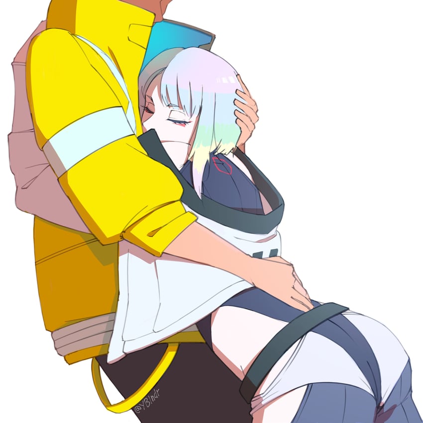 lucy and david martinez (cyberpunk and 2 more) drawn by yblndr