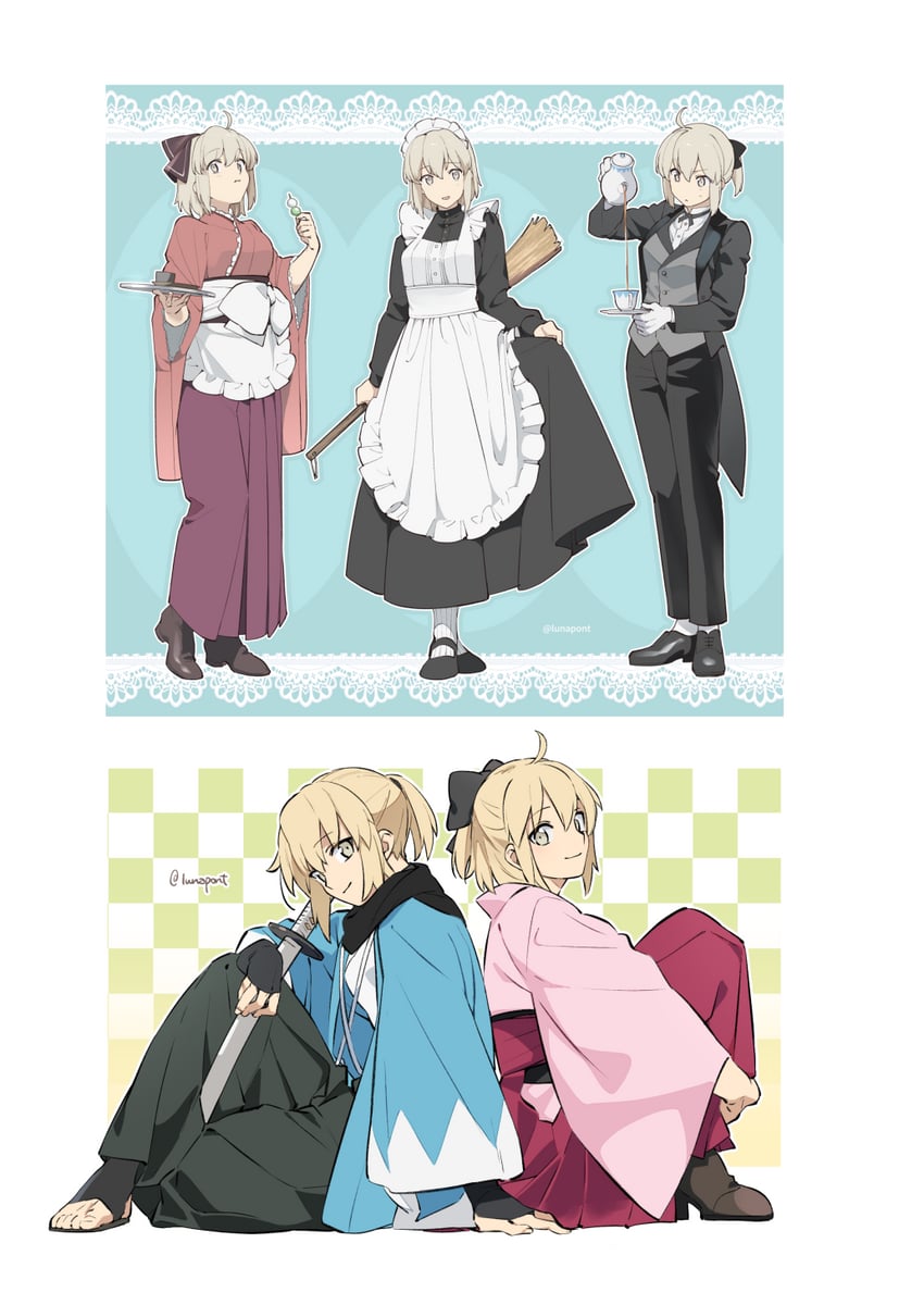okita souji (fate and 1 more) drawn by lunapont