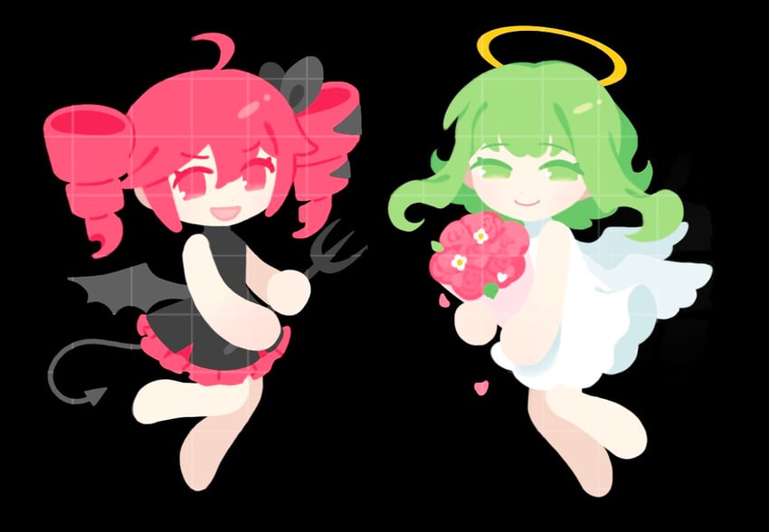 kasane teto and gumi (vocaloid and 2 more) drawn by nata_(na_88_ta)