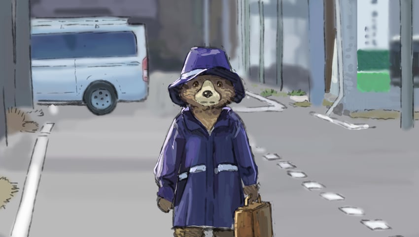 paddington bear (manatsu no yo no inmu and 1 more) drawn by satodesu_cookie