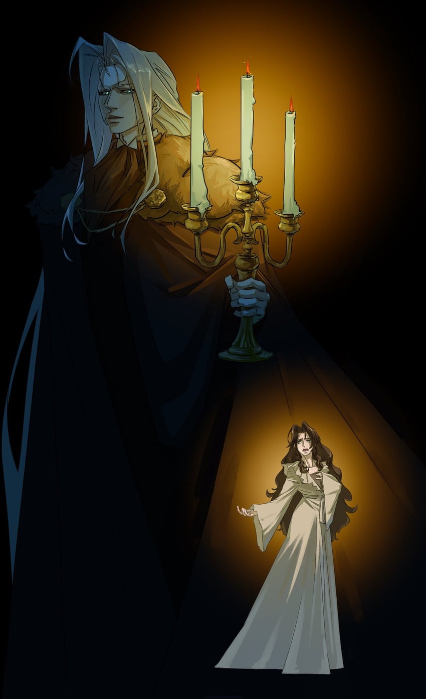 aerith gainsborough, sephiroth, erik, and christine daae (final fantasy and 2 more) drawn by xiojio293506