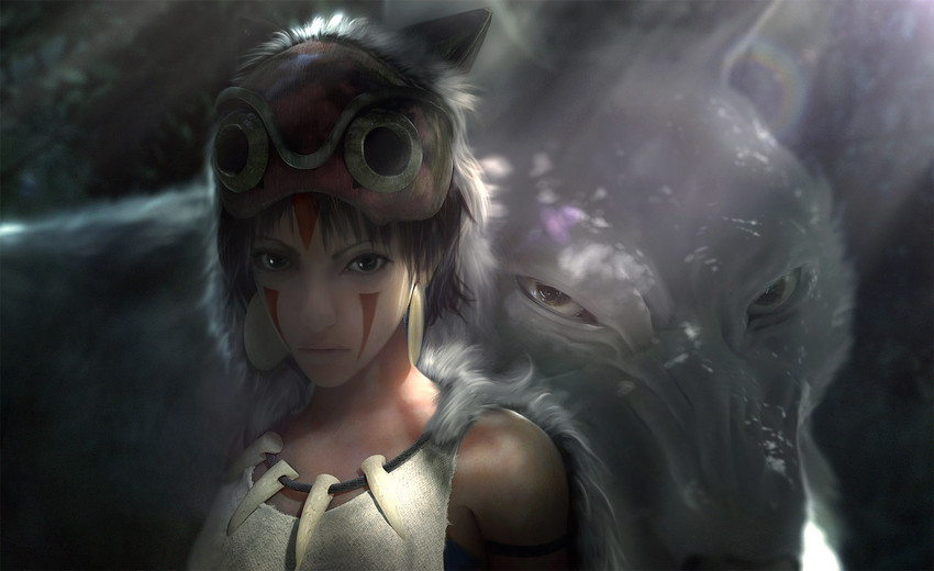 san and moro (studio ghibli and 1 more) drawn by wen_jr