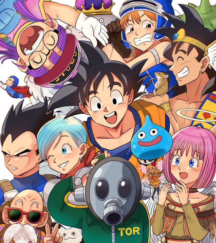 son goku, vegeta, bulma, slime, frieza, and 12 more (dragon ball and 7 more) drawn by under_etchan