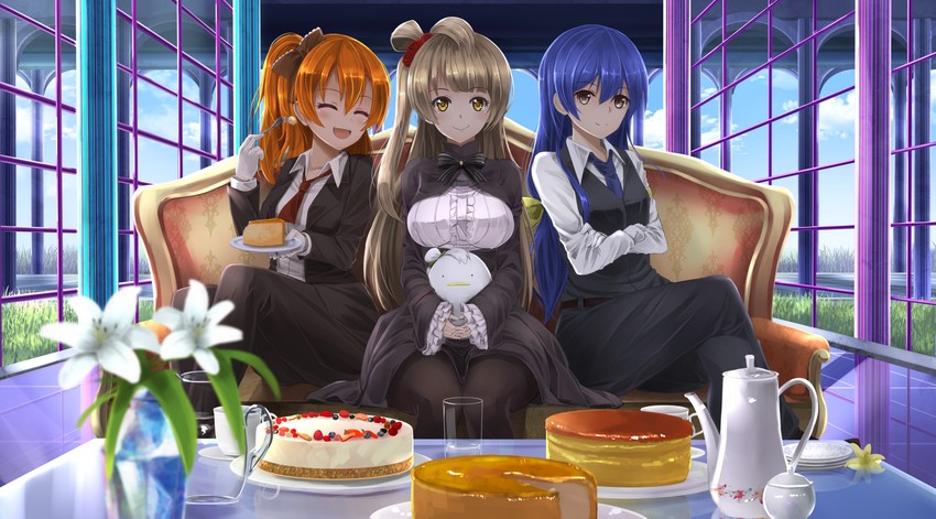 sonoda umi, minami kotori, and kosaka honoka (love live! and 1 more) drawn by orein