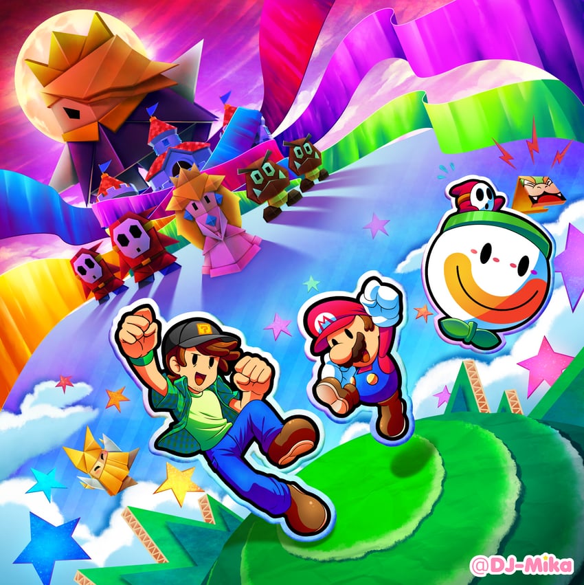 princess peach, mario, bowser, goomba, shy guy, and 5 more (mario and 3 more) drawn by dj-mika