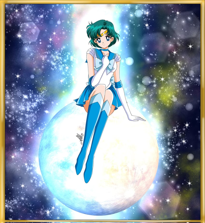 mizuno ami and sailor mercury (bishoujo senshi sailor moon) drawn by anello81